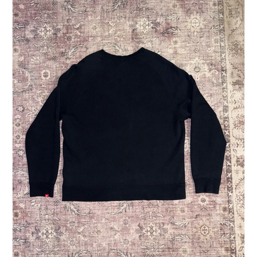 VTG Nike Sportswear Mens XXL Black All Over Mini Swoosh Logo Crewneck Sweatshirt